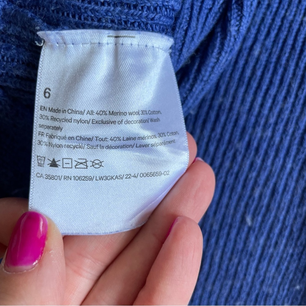 lululemon Merino Wool Blend Ribbed Blue Crew Neck Sweater - Picture 7 of 11